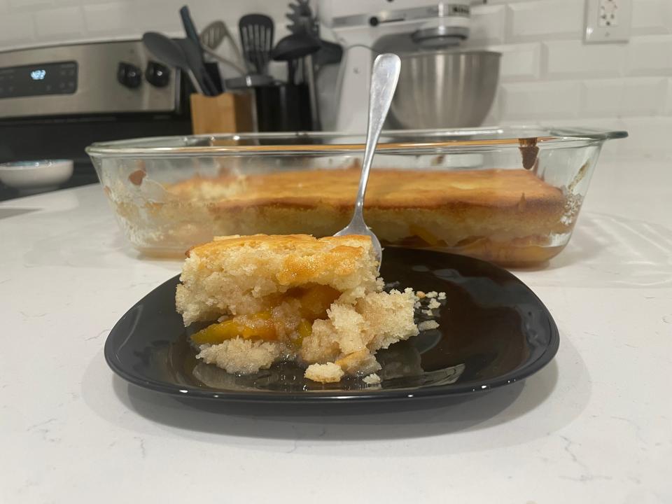 Leah Chase peach cobbler taste test