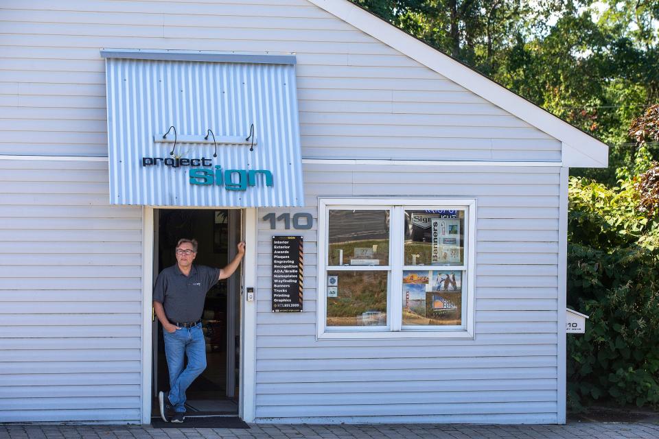 Larry Aufiero, owner of Project Sign, an Atlantic Highlands creator and manufacturer of a broad range of signs since 1988, talks about his business in Atlantic Highlands, NJ Monday, September 26, 2022. 