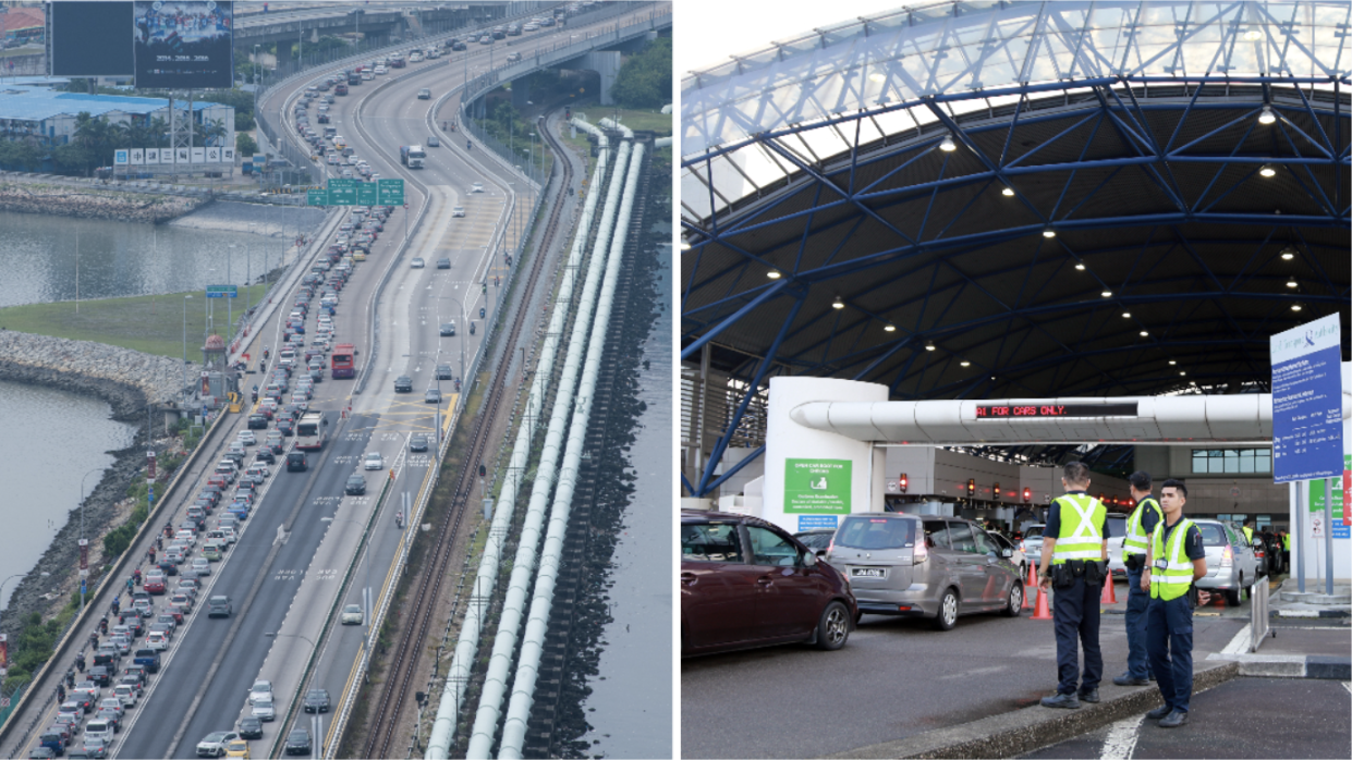 Woodlands Checkpoint (left) and Tuas Checkpoint (right) are expected to see heavy traffic in the lead-up to and during the entire holiday period from 8 to 18 March