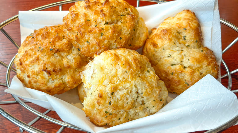 Basket of Red Lobster Cheddar Bay Biscuits