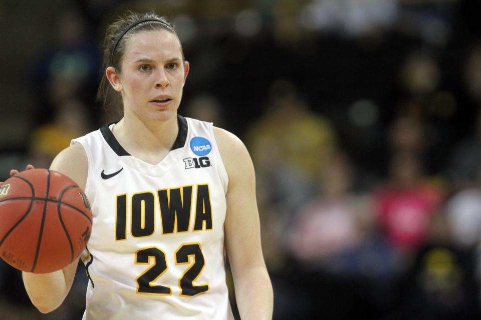 Iowa's Samantha Logic takes the ball down court during the Hawkeyes' first round NCAA Tournament game against Marist at Carver-Hawkeye Arena last season.