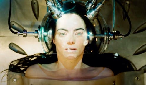 <span class="caption">Bella Baxter's brain transplant in Poor Things.</span> <span class="attribution"><a class="link " href="https://www.alamy.com/poor-things-2023-searchlight-pictures-film-with-emma-stone-image575974200.html?imageid=D454AA1C-6176-4695-B97B-2D716F03A8F2&p=13044&pn=1&searchId=835ca72c9da0ea8a1c717b2399716ccf&searchtype=0" rel="nofollow noopener" target="_blank" data-ylk="slk:Pictorial Press Ltd / Alamy Stock Photo;elm:context_link;itc:0;sec:content-canvas">Pictorial Press Ltd / Alamy Stock Photo</a></span>