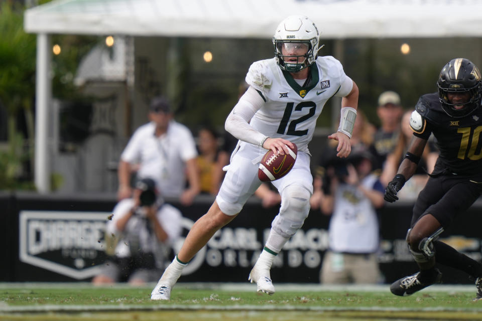Baylor quarterback Blake Shapen engineered the biggest comeback in program history by rallying from 28 down to beat UCF 36-35 on Saturday. (Photo by Peter Joneleit/Icon Sportswire via Getty Images)