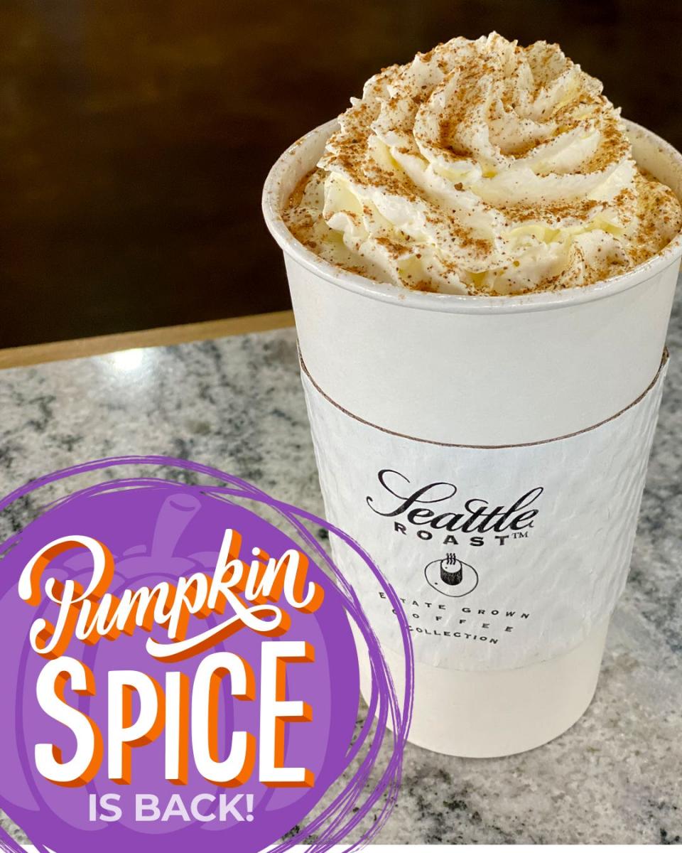 Seattle Roast Coffee is selling pumpkin spice lattes this fall. There are Seattle Roast locations in Springfield, one downtown at 401 South Ave. and another inside the Library Center at 4653 S. Campbell Ave.