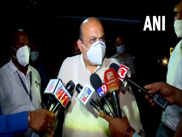 Karnataka Chief Minister Basavaraj Bommai speaking to reporters in Delhi (Photo/ANI)