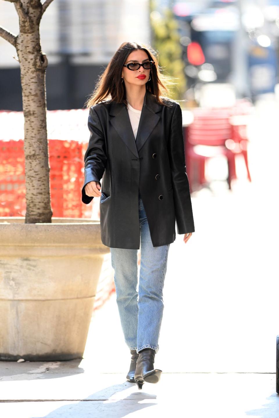 Emily Ratajkowski out and about in Tribeca, New York City on March 2, 2022. - Credit: Elder Ordonez / SplashNews.com