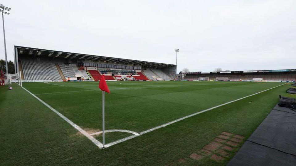  A general view of Globe Arena, home of Morecambe during the Sky Bet League One between Charlton Athletic and Sheffield Wednesday at Mazuma Stadium on March 4, 2023 in Morecambe, United Kingdom