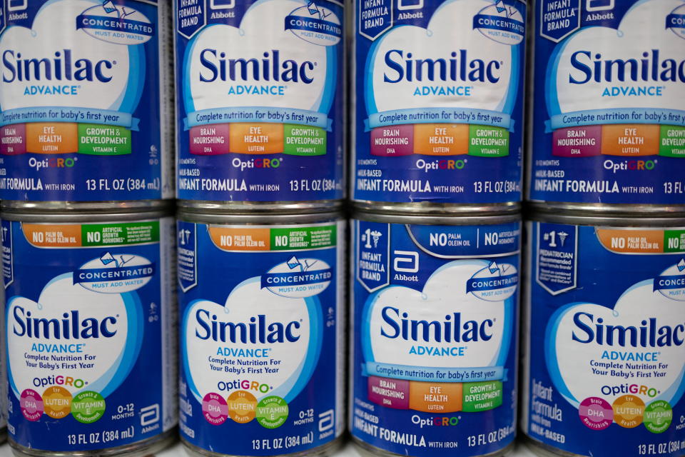 Shelves with baby formula are pictured at Skippack Pharmacy with a shopper limit amid continuing nationwide shortages in Schwenksville, Pennsylvania, U.S., June 2, 2022. REUTERS/Hannah Beier