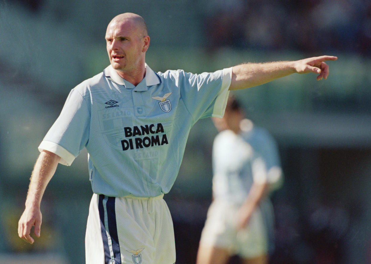 Paul Gascoigne is still famous in Italy for his time at Rome-based club Lazio. (Photo by Michael Cooper/Getty Images)