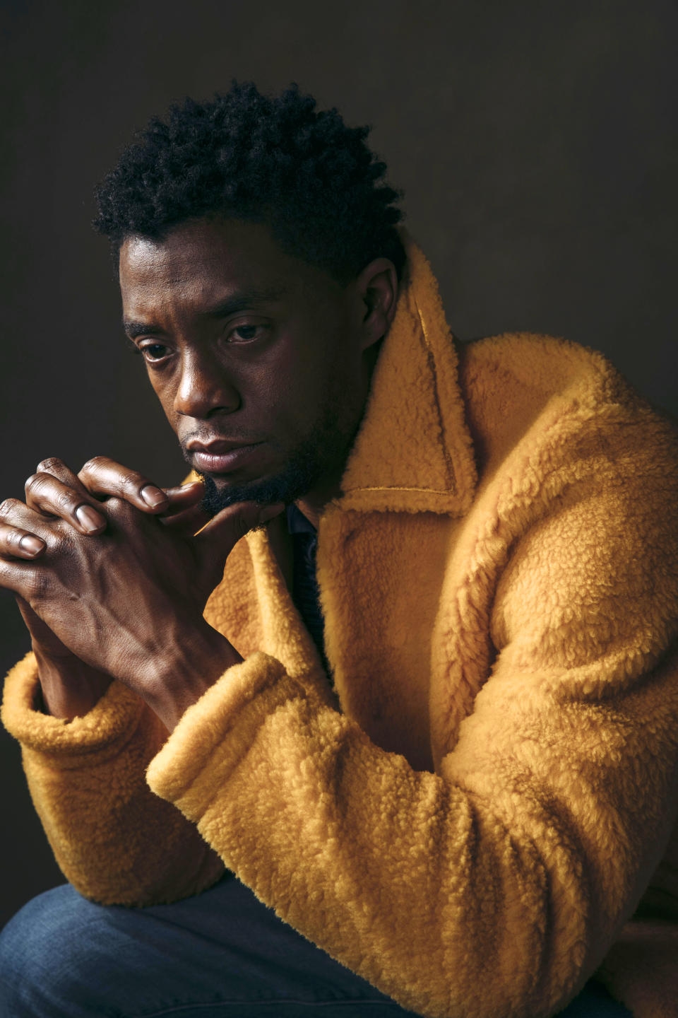 FILE - In this Feb. 14, 2018 photo, actor Chadwick Boseman poses for a portrait in New York to promote his film, "Black Panther." Boseman, who played Black icons Jackie Robinson and James Brown before finding fame as the regal Black Panther in the Marvel cinematic universe, has died of cancer. His representative says Boseman died Friday, Aug. 28, 2020 in Los Angeles after a four-year battle with colon cancer. He was 43. (Photo by Victoria Will/Invision/AP, File)