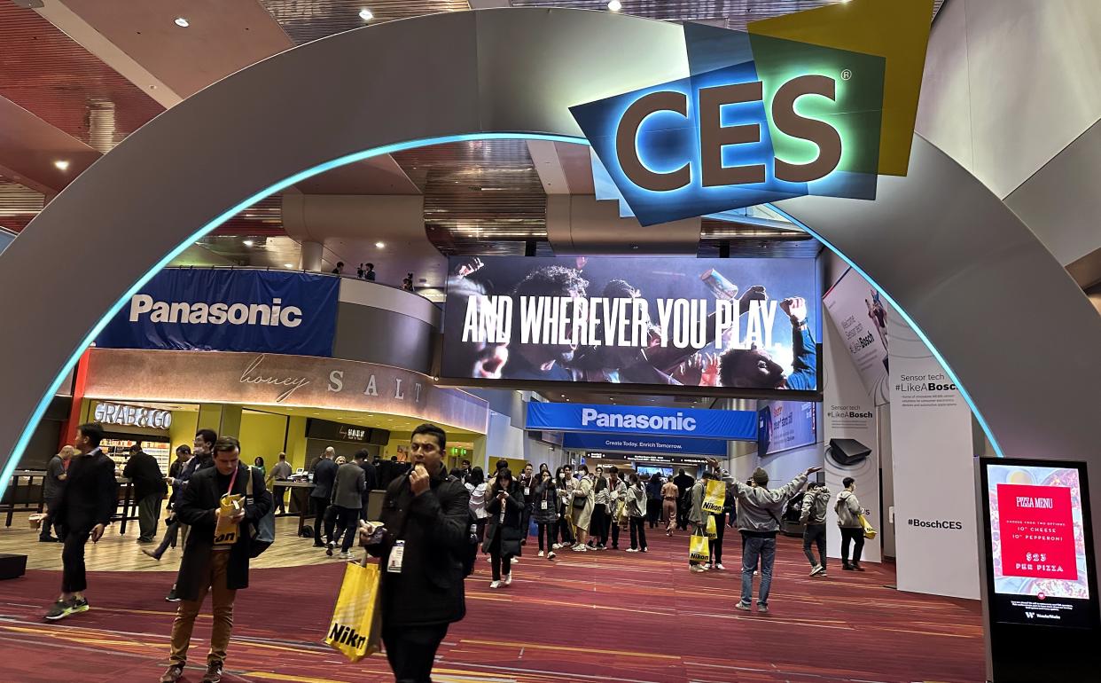  CES logo inside Central Hall in Las Vegas. 