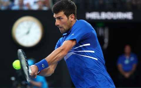 Djokovic is on course for a third straight slam final - Credit: Getty Images