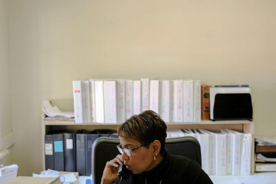 Susan Cooper coordinates voter calls at the Urban League of Greater Columbus, which has turned into an election day command unit for getting voters to the polls, in Columbus, Ga. on Nov. 6, 2018.