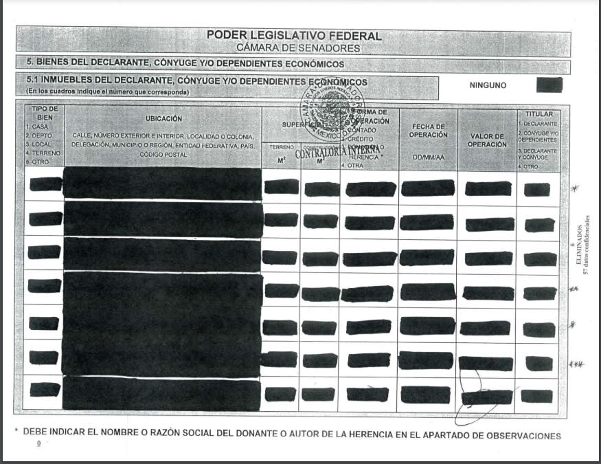 Declaración de Alejandro Armenta como senador. 