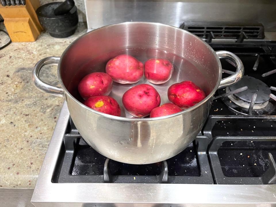 Boiling potatoes for Ina Garten's smashed potatoes