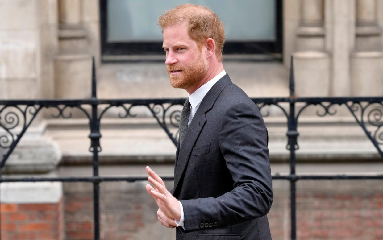 The Duke of Sussex is suing the publisher of the Daily Mirror, claiming he was the victim of unlawful information gathering, including phone hacking - Kirsty Wigglesworth/AP