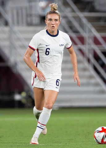 <p>Richard Callis/Fotoarena/Sipa USA via AP</p> Kristie Mewis at the Tokyo 2020 Olympic Games