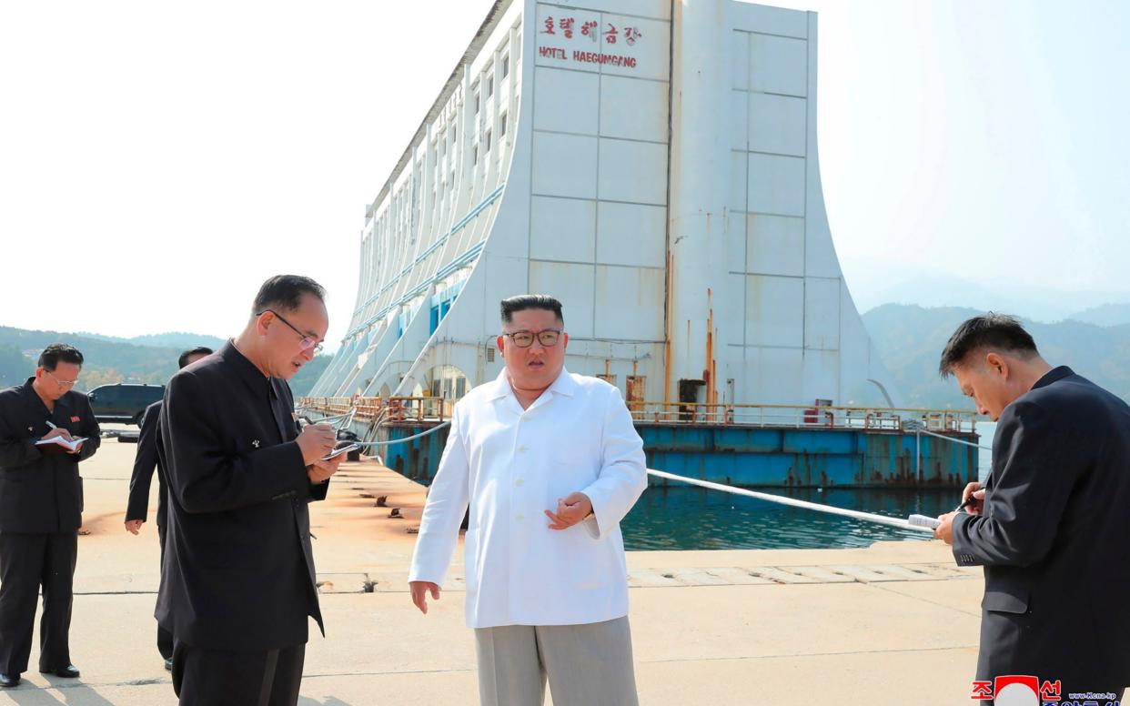 Kim Jong-un has ordered the destruction of South Korean-made hotels and other tourist facilities at the North's Diamond Mountain resort - KCNA via KNS