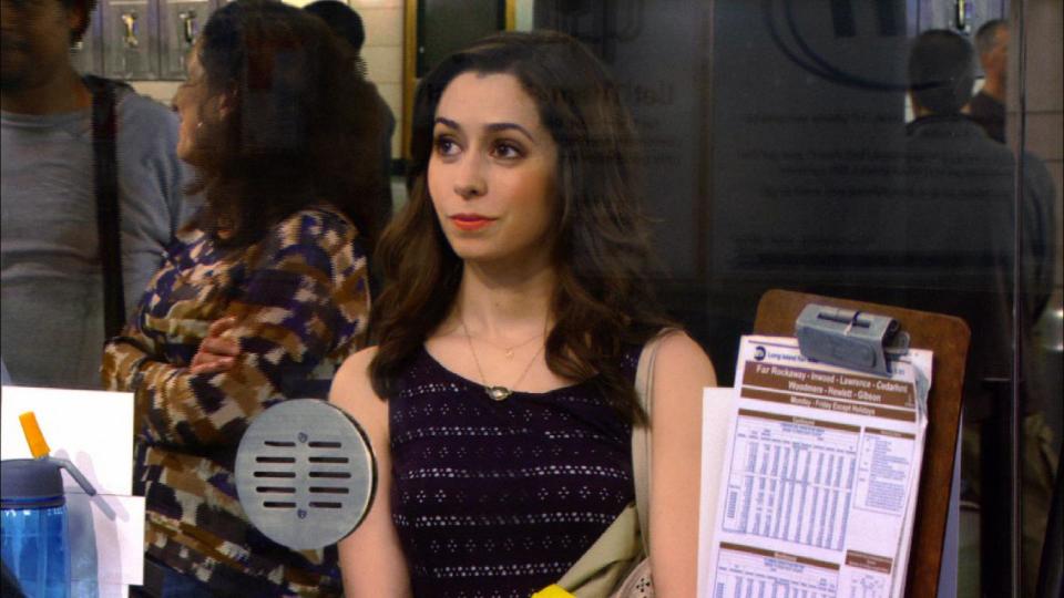 This TV publicity image released by CBS shows actress Cristin Milioti in a scene from "How I Met Your Mother." Milioti, a Tony-award nominee, starred in Broadway in the musical "Once." (AP Photo/CBS)