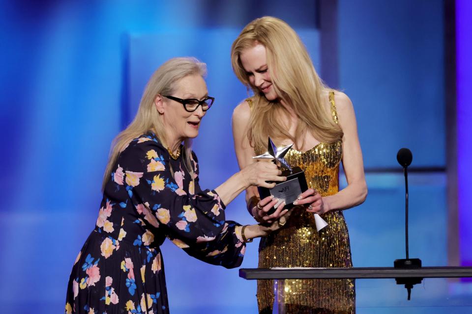 Meryl Streep dejó entrever su orgullo como amiga pero, también, cómo dejó caer su ego el día que se vio de frente con el talento de Kidman. (Foto de Kevin Winter/Getty Images for Warner Bros. Discovery)
