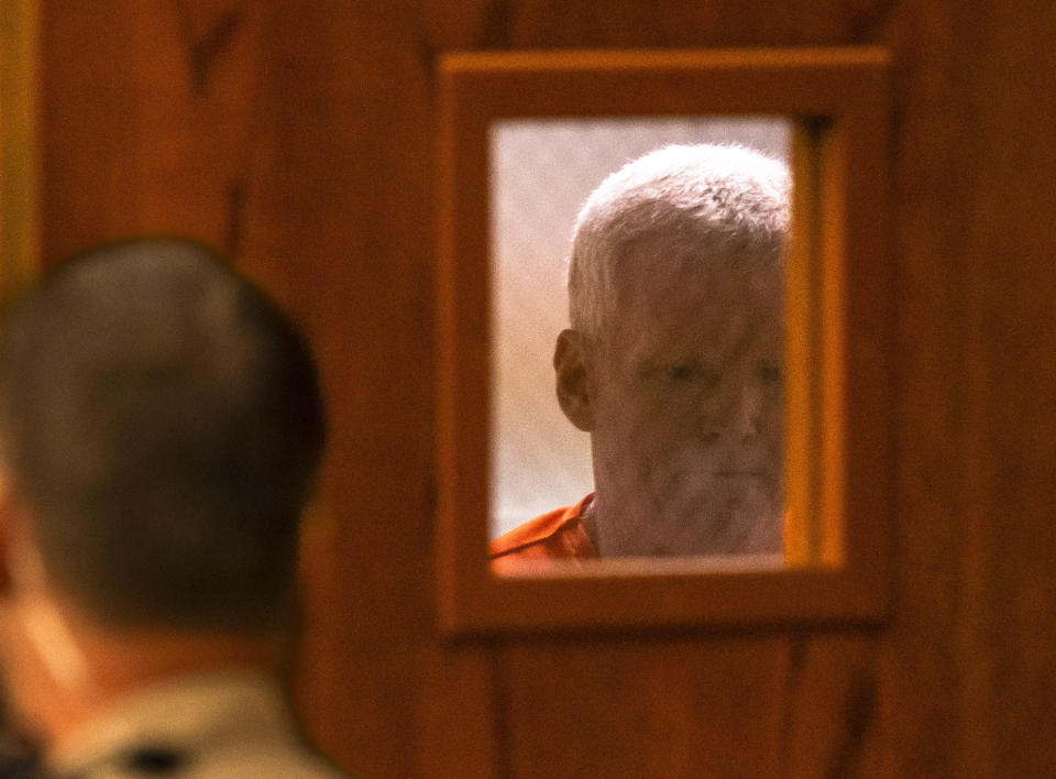 Alex Murdaugh enters the courtroom for his sentencing for stealing from 18 clients, Tuesday, Nov. 28, 2023, at the Beaufort County Courthouse in Beaufort, S.C. (Andrew J. Whitaker/The Post And Courier via AP, Pool)