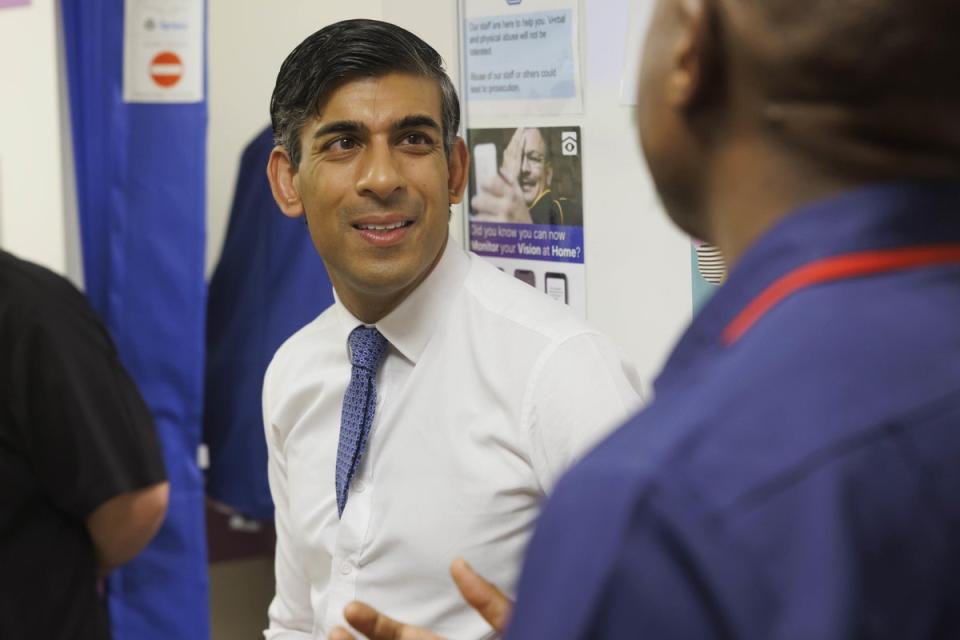 Rishi Sunak said he is ‘confident’ the government can resolve the industrial action and as a result see NHS waiting lists fall (PA)