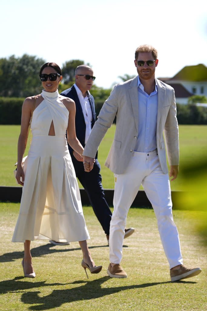 The Duchess of Sussex has reportedly declined a rumored invitation to Prince Harry’s native land next month. AP
