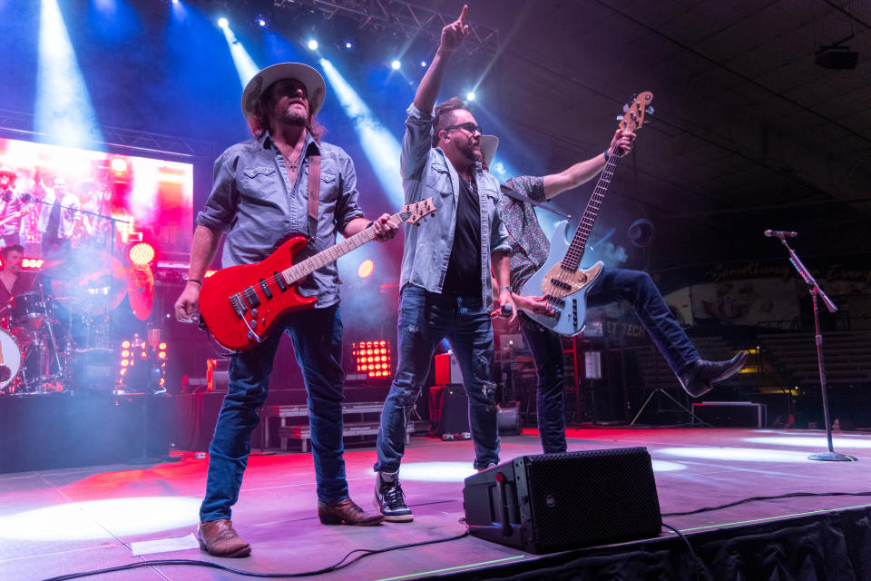 The Eli Young Band gets the crowd into it  Friday night at the Clovis Music Festival in Clovis, New Mexico.