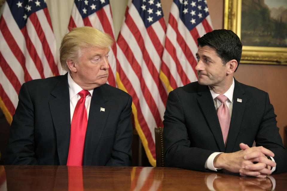 President-elect Donald Trump meets with Speaker of the House Paul Ryan, R-Wisc., on Capitol Hill in Washington, D.C., on Nov. 10, 2016. (Photo: Joshua Roberts/Reuters)