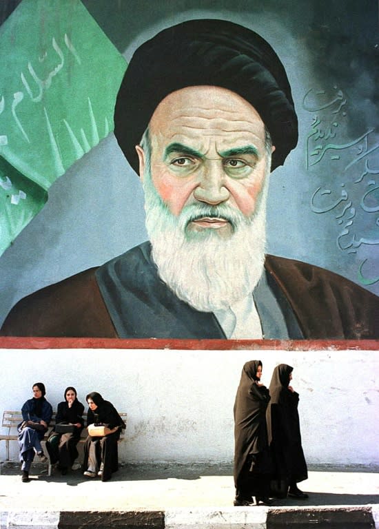 A mural in Iran showing Ayatollah Ruhollah Khomeini