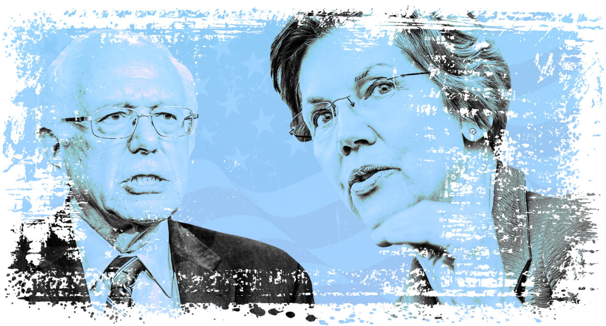 Bernie Sanders and Elizabeth Warren. (Yahoo News photo Illustration; photos: AP, Getty)