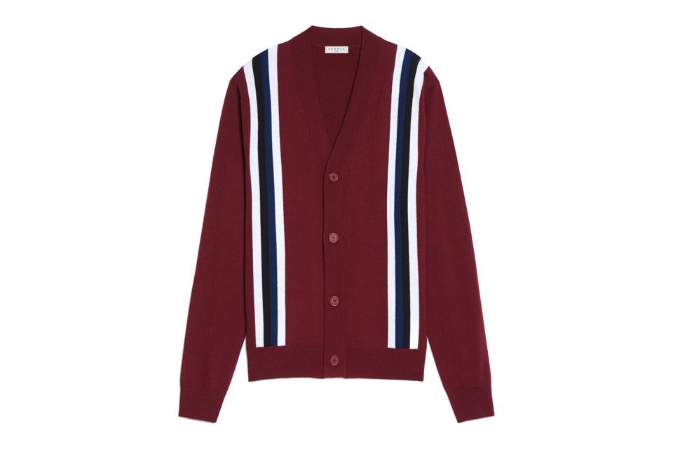 Sandro cardigan with contrasting stripes (was $340, 40% off)