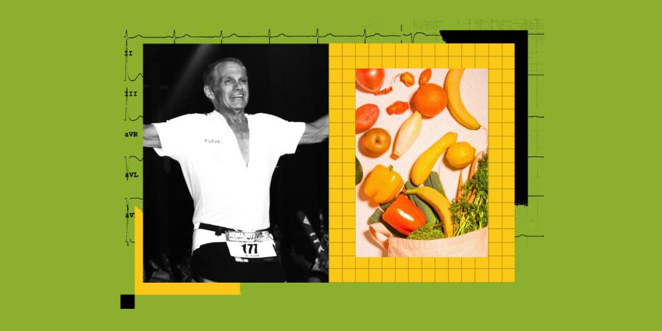 Dr. Joseph Maroon collage with fruits and vegetables