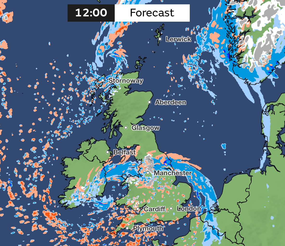 Hail and rain may be felt in the south-west and northerly parts of England on Friday afternoon. (Met Office)