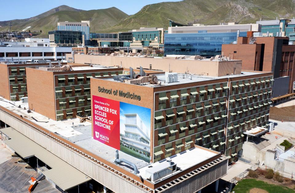 Construction of the Spencer Fox Eccles School of Medicine building progresses at the University of Utah in Salt Lake City on Wednesday, April 26, 2023. | Laura Seitz, Deseret News