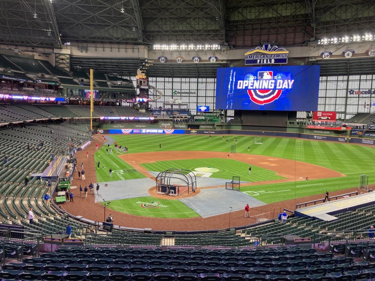 Brewers executive Jason Hartlund is hopeful that the Brewers' new scoreboard, one of the largest in Major League Baseball, may appeal to promoters when staging shows at American Family Field. The George Strait show used the team's scoreboard last year.