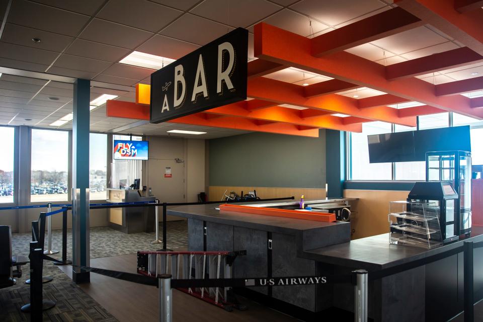 The new A Bar, inside the Des Moines International Airport, the week before its expected opening, on Thursday, Nov. 18, 2021, in Des Moines. 