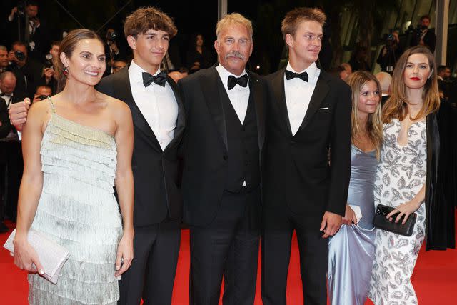 <p>Pascal Le Segretain/Getty</p> Kevin Costner with his kids