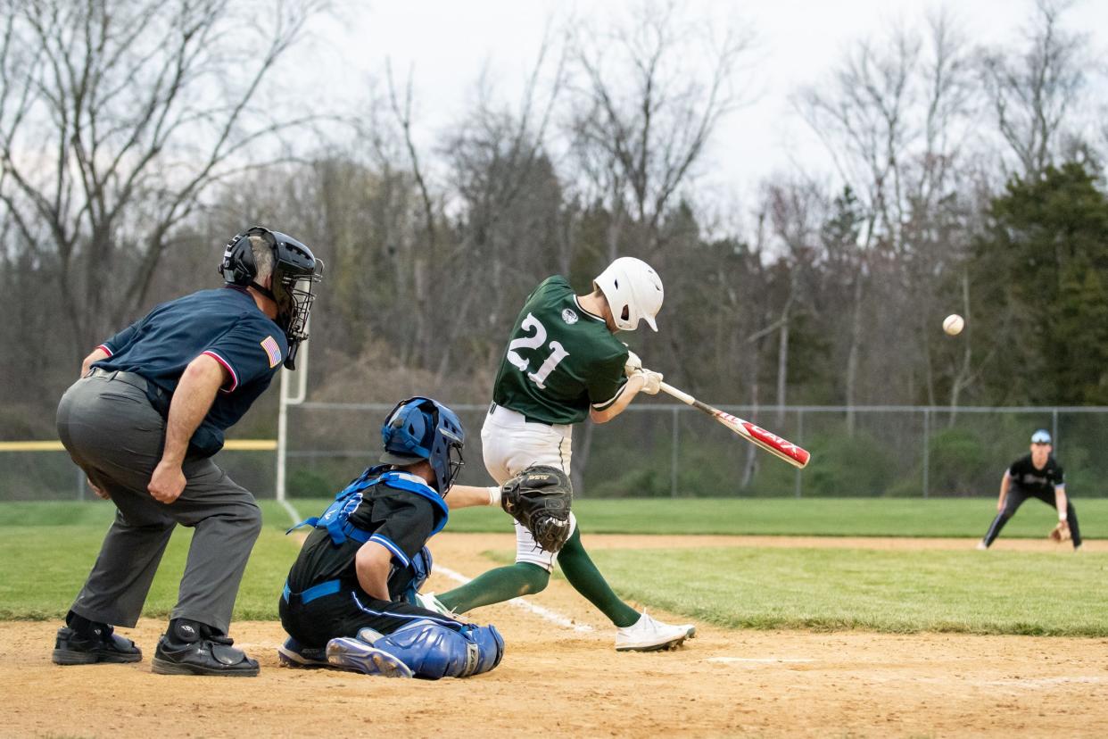 Pennridge's Ryder Olson connects against CB South.