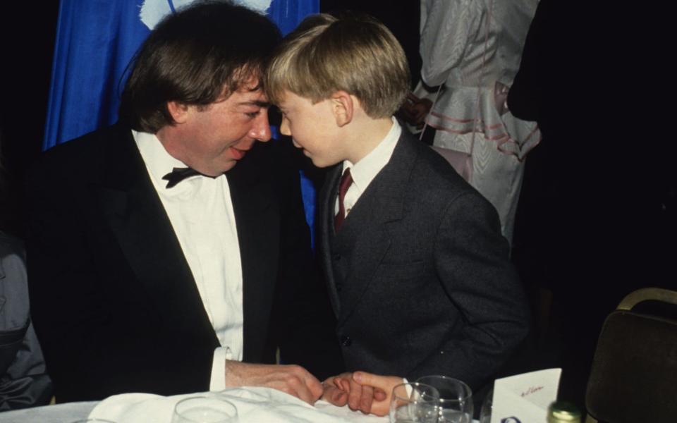 Andrew Lloyd Webber with his son Nicholas in 1989 - Alan Davidson/Shutterstock
