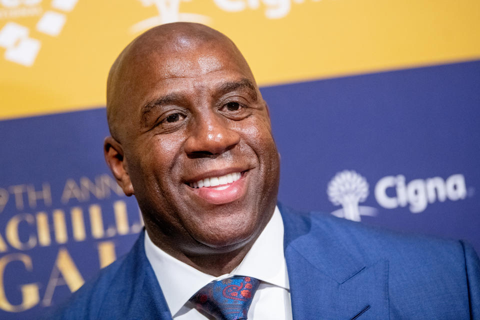 Hosted by Magic Johnson, this year's Pitch Day will feature spiels from six women- and minority-run early-stage business owners. (Photo by Roy Rochlin/Getty Images)