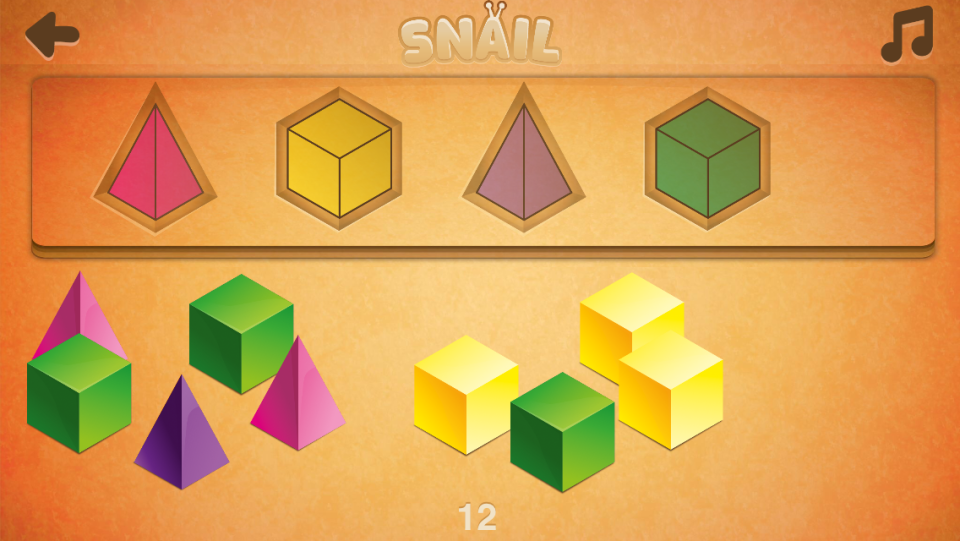 Players match multiple shapes and colors in Snail game