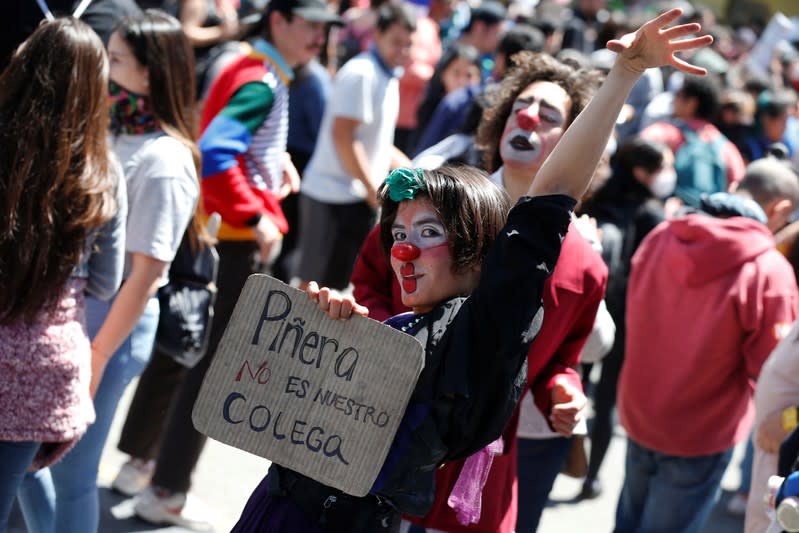 Protest against Chile's state economic model in Valparaiso