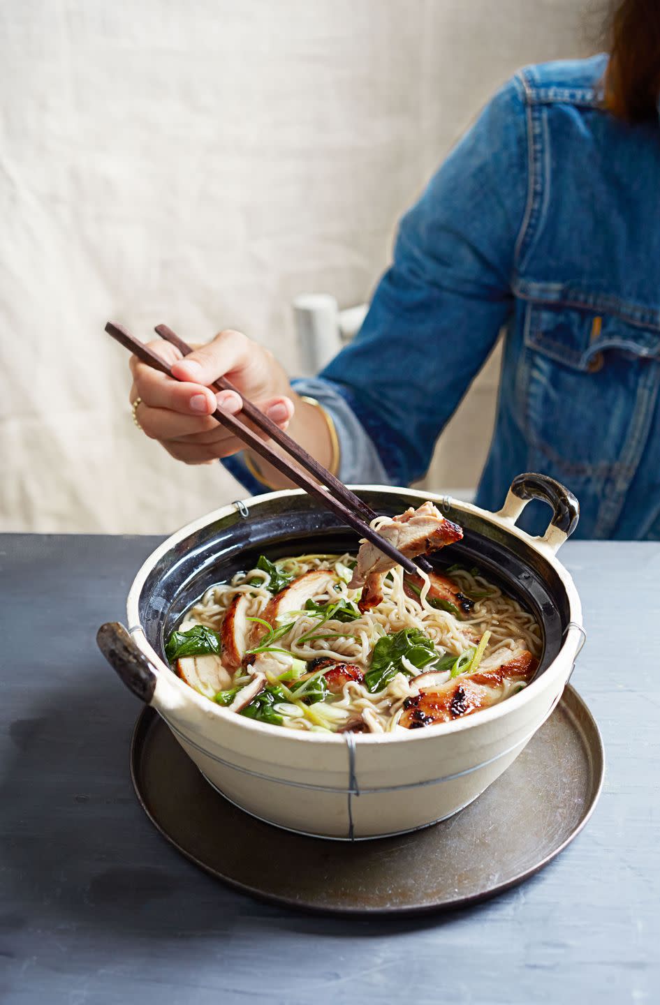 Roasted Chicken and Mushroom Ramen Bowl