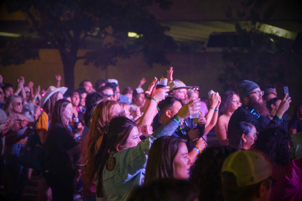 The audience jams with performer Kaelin Ellis Saturday at the 4th annual Hoodoo Music Festival in downtown Amarillo.