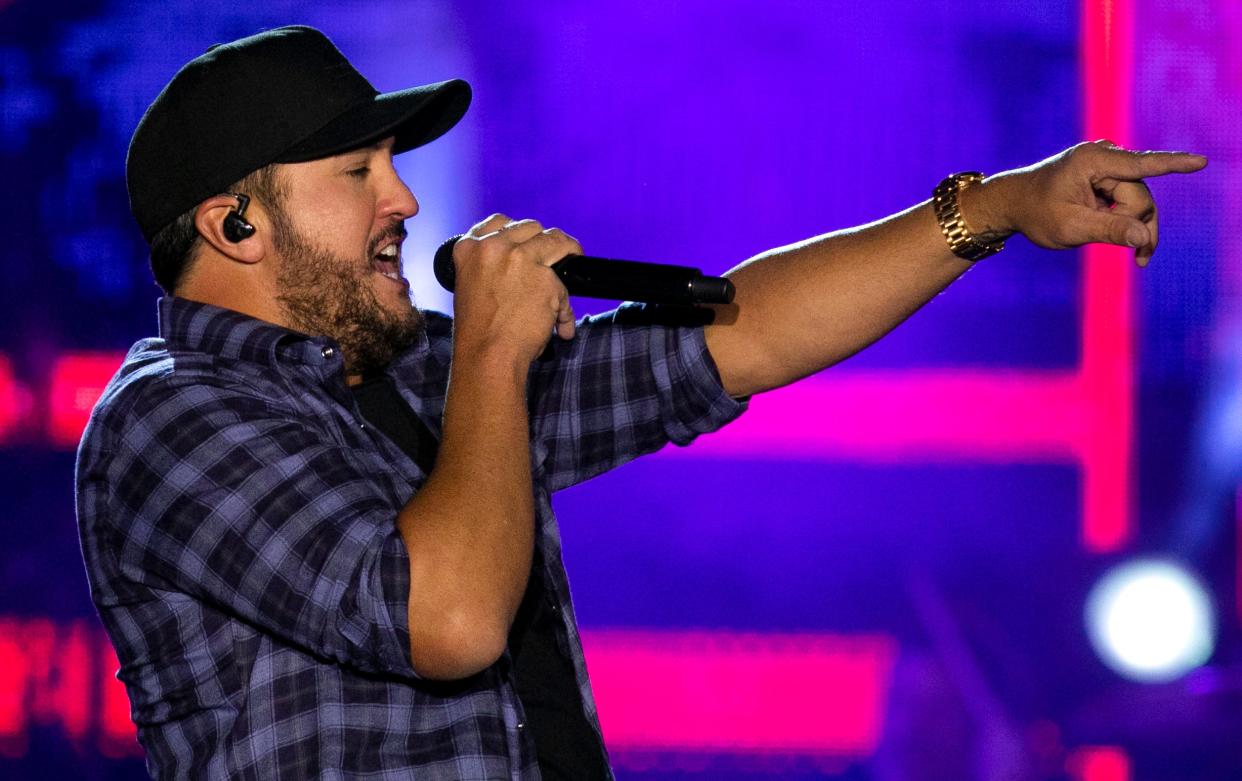 Country singer Luke Bryan performs for a large crowd that gathered to watch him perform at the Miller Family Farm during a stop on his Farm Tour 2023 on September 15, 2023, in Millersport, Ohio, in this Eagle-Gazette file photo. Bryan will return to Fairfield County and the Miller Family Farm on September 27.