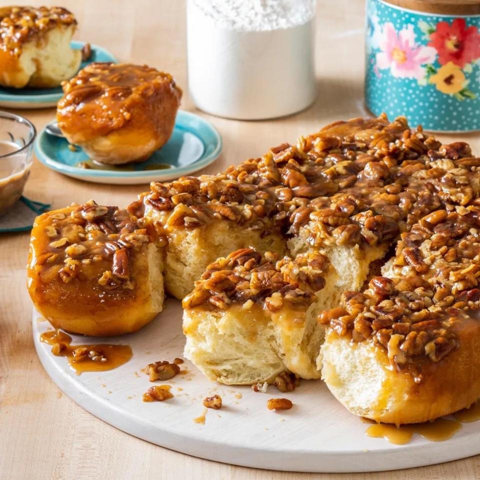 mothers day brunch sticky buns with nuts