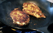 <p>If you have a cast-iron pan, bust it out for this recipe. The secret of the cast iron is in how hot it gets and how well it retains heat, which means faster cooking and better browning. The griddled chicken with thyme, tarragon, oregano and sage pairs wonderfully with salads, pastas and more. </p> <p><a href="https://www.thedailymeal.com/best-recipes/quick-griddled-chicken-with-herbs?referrer=yahoo&category=beauty_food&include_utm=1&utm_medium=referral&utm_source=yahoo&utm_campaign=feed" rel="nofollow noopener" target="_blank" data-ylk="slk:For the Quick-Griddled Chicken with Herbs recipe, click here.;elm:context_link;itc:0;sec:content-canvas" class="link ">For the Quick-Griddled Chicken with Herbs recipe, click here. </a></p>