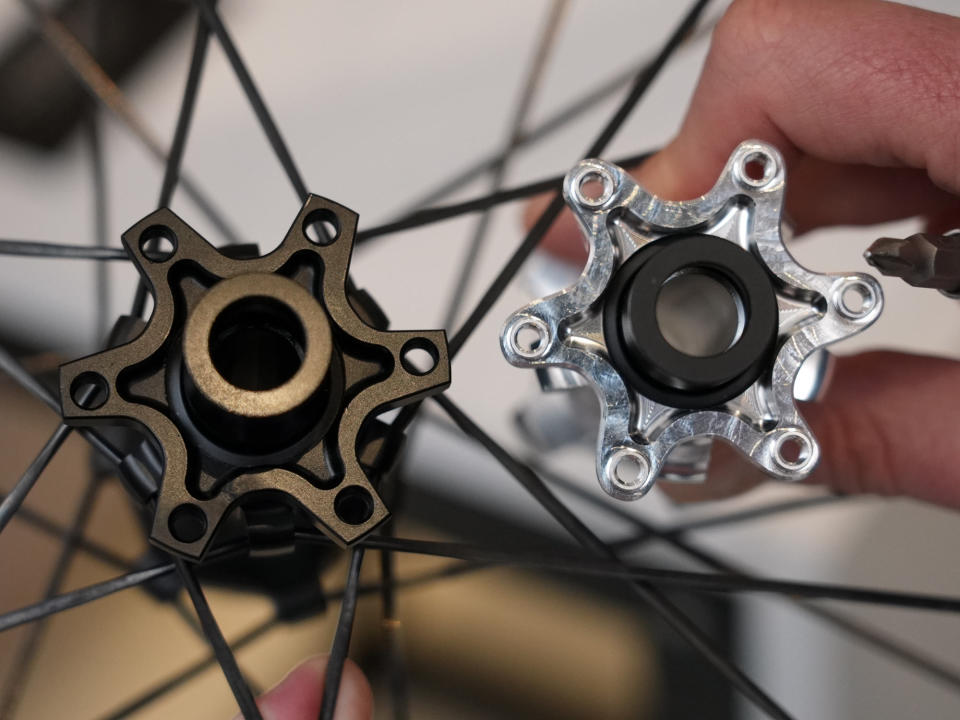 prototype hub closeup details on new roval control sl team wheels