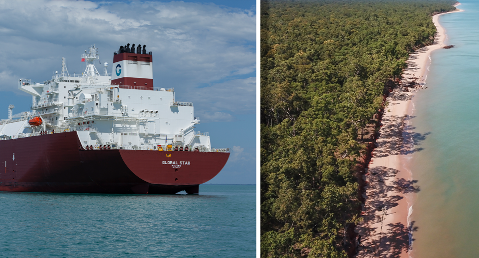 Environmentalists are concerned about increased shipping associated with Santos's Barossa drilling project. Source: Rebecca Parker / Supplied